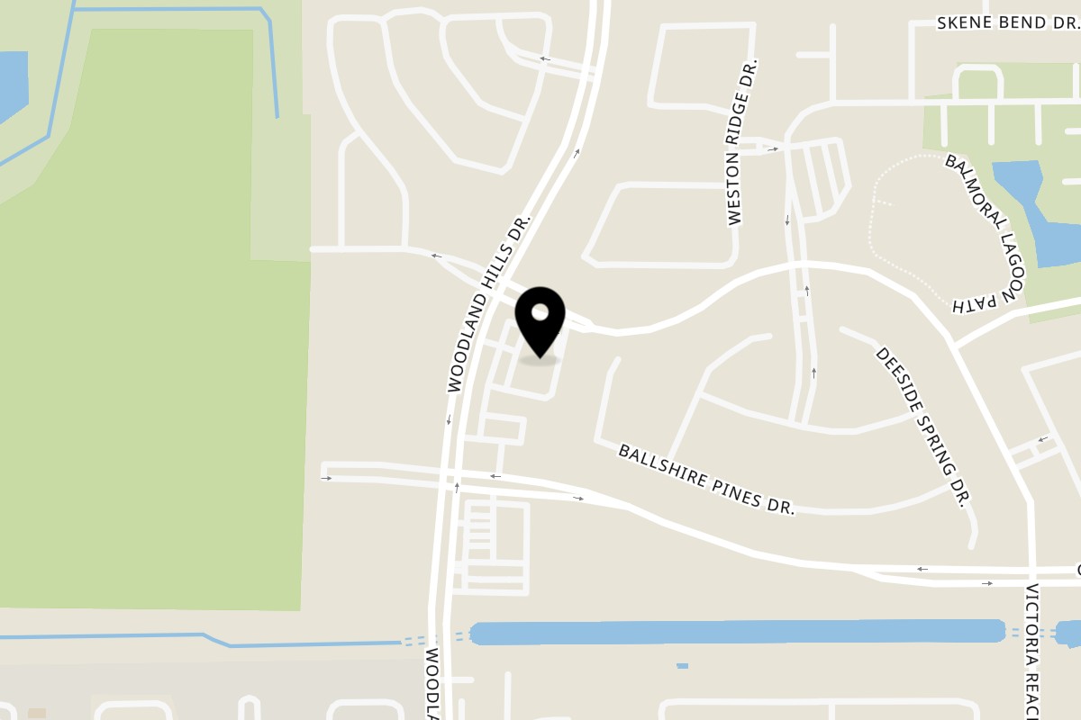 Map showing the location of Anu's Indian Bar and Grill on 15720 Woodland Hills Dr suite 100 in Humble
